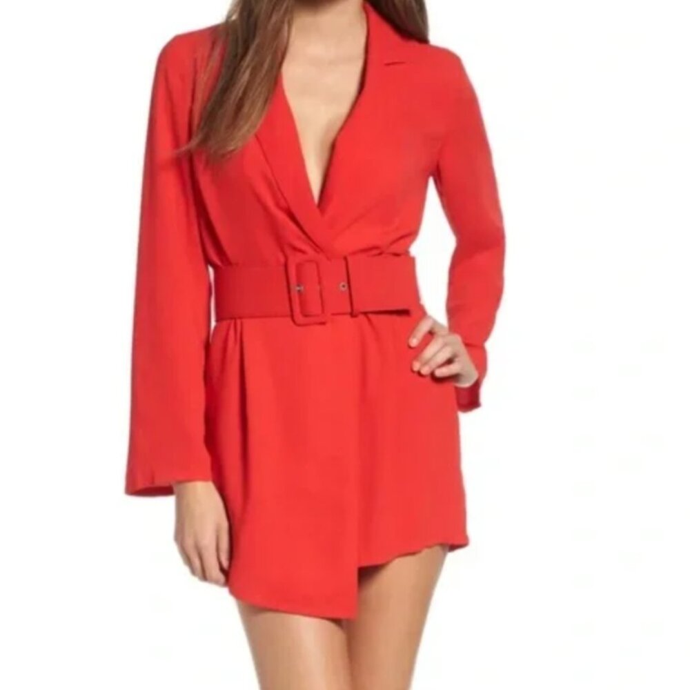 Leith- Beautiful Bold Red belted  dress/romper